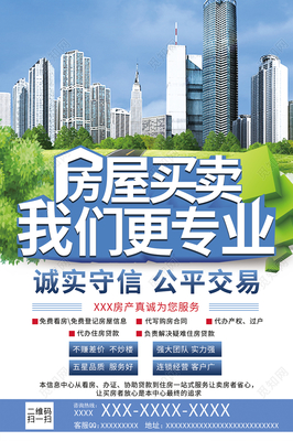 房屋买卖房产中介卖房租房宣传海报